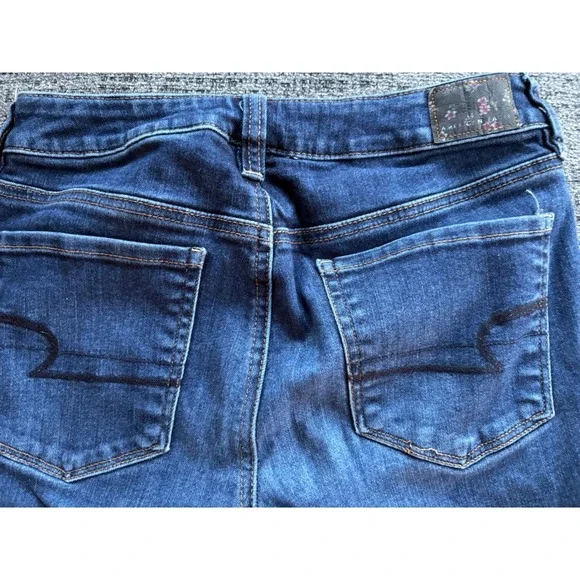 American Eagle Hi Rise Jeggings Women Size 8 Blue Stretch Denim - Picture 9 of 10